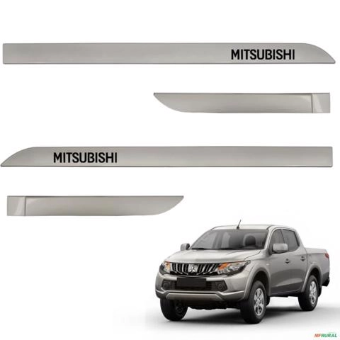 Jogo de Friso Lateral L200 2018 a 2025 Prata Litio Imagem Jogo de Friso Lateral L200 2018 a 2025 Prata Litio