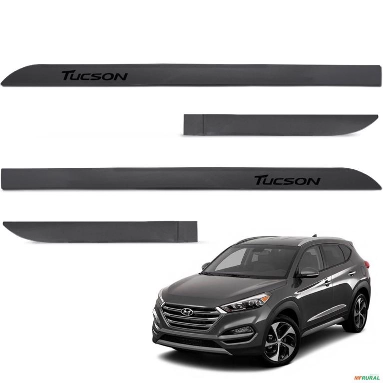 Jogo de Friso Lateral New Tucson 2017 a 2024 Cinza Metalico Imagem Jogo de Friso Lateral New Tucson 2017 a 2024 Cinza Metalico