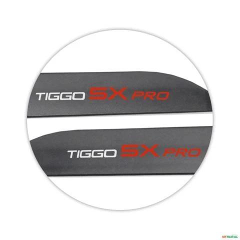 Jogo de Friso Lateral Tiggo 5x Pro 2021 a 2024 Cinza Metalico