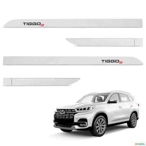 Jogo de Friso Lateral Tiggo 8 2021 a 2024 Branco Perolizado Imagem Jogo de Friso Lateral Tiggo 8 2021 a 2024 Branco Perolizado