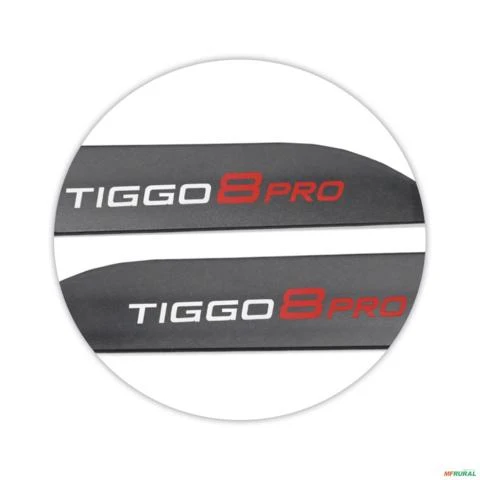 Jogo de Friso Lateral Tiggo 8 Pro 2021 a 2024 Cinza Metalico