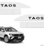 Jogo de Friso Lateral Taos 2021 a 2023 Branco Puro Imagem Jogo de Friso Lateral Taos 2021 a 2023 Branco Puro