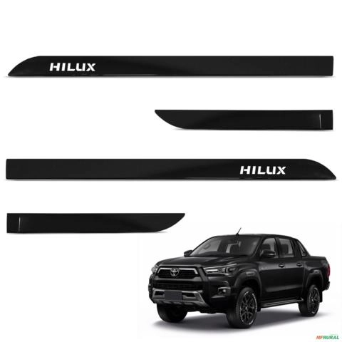 Jogo de Friso Lateral Hilux 2016 A 2025 Preto Atitude Imagem Jogo de Friso Lateral Hilux 2016 A 2025 Preto Atitude