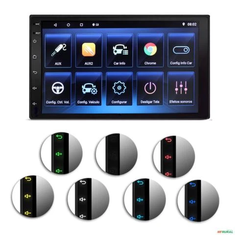 Central Multimídia 7 Polegadas Android 11 Carplay Android Auto Wifi Bluetooth GPS