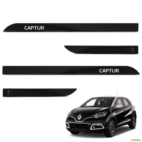 Jogo de Friso Lateral Captur 2017 A 2024 Preto Nacre Imagem Jogo de Friso Lateral Captur 2017 A 2024 Preto Nacre