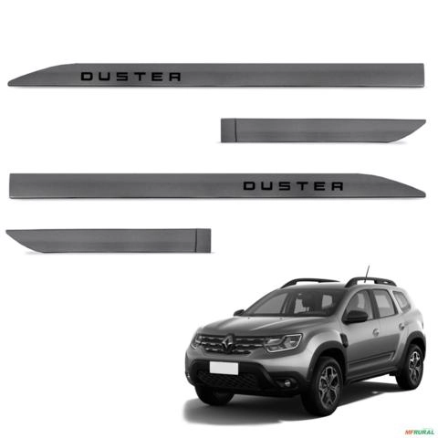Jogo de Friso Lateral Duster 2012 A 2025 Cinza Cassiopee Imagem Jogo de Friso Lateral Duster 2012 A 2025 Cinza Cassiopee