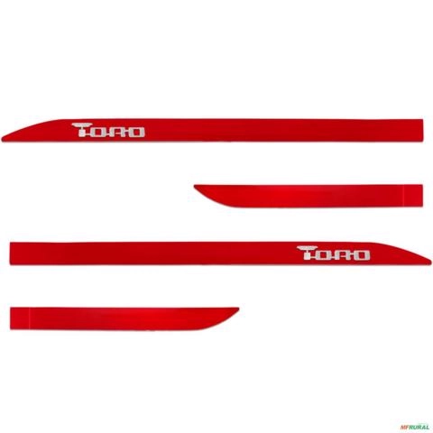 Jogo de Friso Lateral Toro 2016 a 2025 Vermelho Colorado Alto Relevo Imagem Jogo de Friso Lateral Toro 2016 a 2025 Vermelho Colorado Alto Relevo
