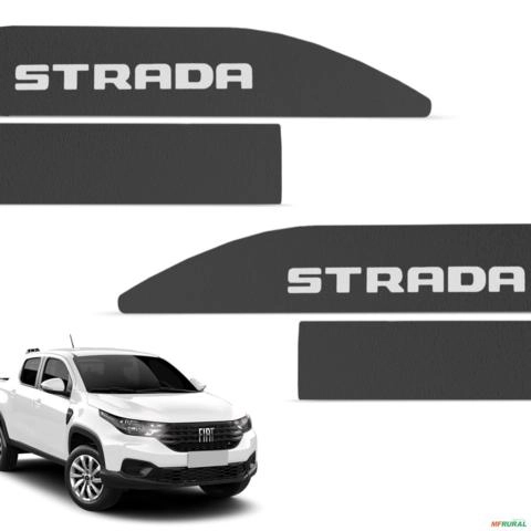 Jogo de Friso Lateral Strada 2021 a 2026 4 Portas Preto Texturizado Imagem Jogo de Friso Lateral Strada 2021 a 2026 4 Portas Preto Texturizado