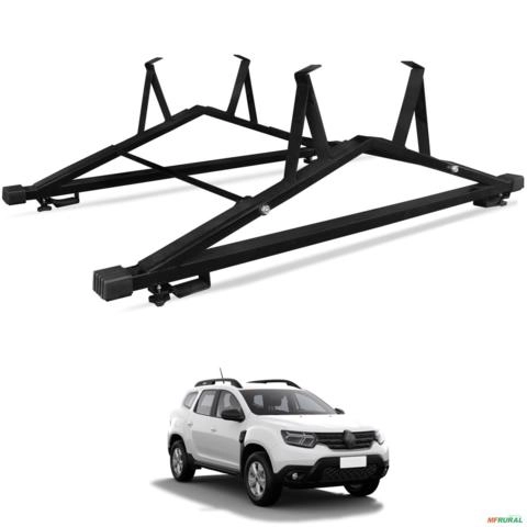 Rack de Teto Para Longarina Suporte 2 Escadas Preto Universal 80kg Imagem Rack de Teto Para Longarina Suporte 2 Escadas Preto Universal 80kg