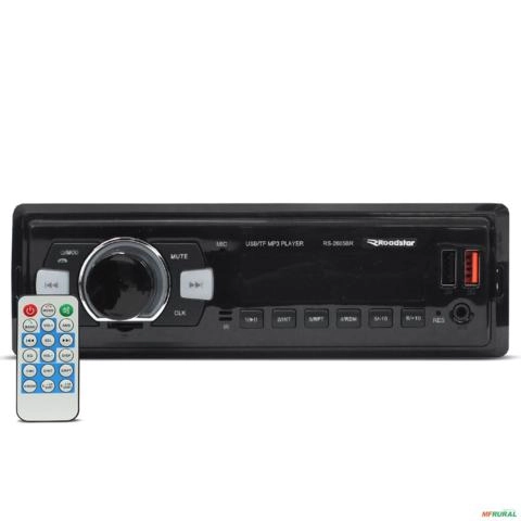 Radio Automotivo Roadstar RS2605BR Plus Mp3 Player Bluetooth USB SD FM Aux 4x48w Imagem Radio Automotivo Roadstar RS2605BR Plus Mp3 Player Bluetooth USB SD FM Aux 4x48w