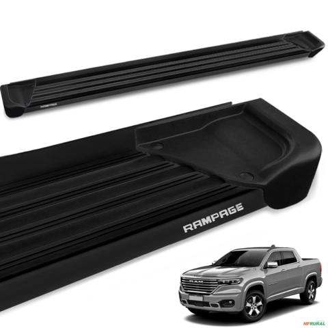 Estribo Lateral Rampage 2023 a 2025 Alumínio Preto A1 Imagem Estribo Lateral Rampage 2023 a 2025 Alumínio Preto A1