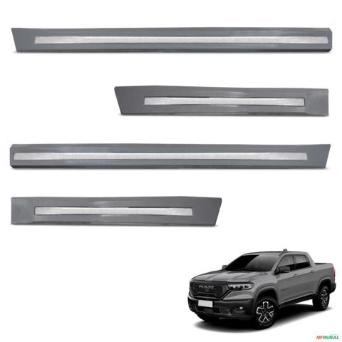 Jogo de Friso Lateral Rampage 2023 a 2025 Cinza Sting Grey Modelo Original Imagem Jogo de Friso Lateral Rampage 2023 a 2025 Cinza Sting Grey Modelo Original