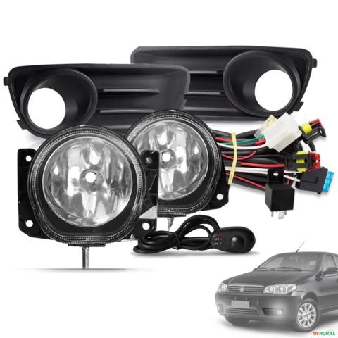 Kit Farol de Milha Palio Fire Economy 2010 a 2017 Botão Universal Moldura Preto Imagem Kit Farol de Milha Palio Fire Economy 2010 a 2017 Botão Universal Moldura Preto