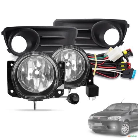 Kit Farol de Milha Palio Fire Economy 2010 a 2017 Botão Tic Tac Moldura Preto Imagem Kit Farol de Milha Palio Fire Economy 2010 a 2017 Botão Tic Tac Moldura Preto