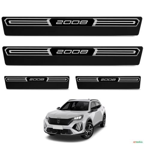 Jogo de Soleira Premium Peugeot 2008 2024 2025 Elegance 4 Portas Imagem Jogo de Soleira Premium Peugeot 2008 2024 2025 Elegance 4 Portas