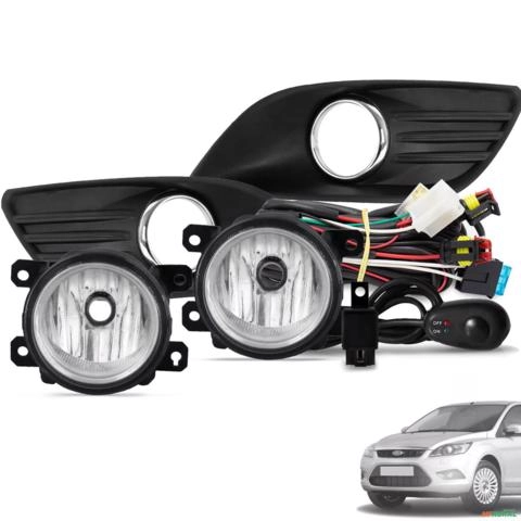 Kit Farol de Milha Focus 2009 A 2013 Botão Universal e Moldura Imagem Kit Farol de Milha Focus 2009 A 2013 Botão Universal e Moldura