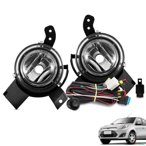 Kit Farol de Milha Fiesta 2007 a 2009 Ka 2008 a 2011 Botão Touch Imagem Kit Farol de Milha Fiesta 2007 a 2009 Ka 2008 a 2011 Botão Touch