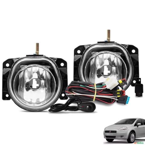 Kit Farol de Milha Punto Idea Stilo 2008 a 2016 Botão Alternativo Imagem Kit Farol de Milha Punto Idea Stilo 2008 a 2016 Botão Alternativo