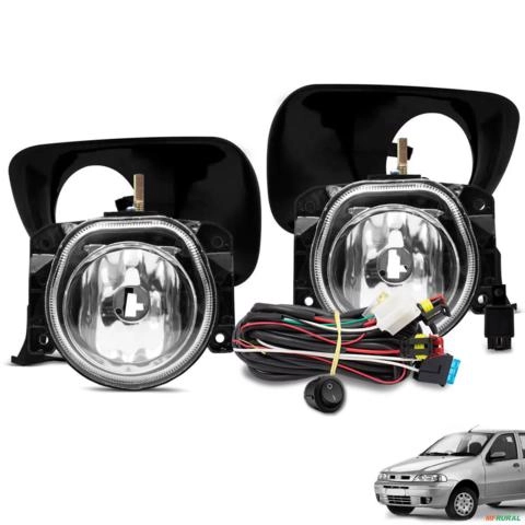 Kit Farol de Milha Palio Weekend Strada Trek 2001 a 2003 Botão Tic Tac e Moldura Imagem Kit Farol de Milha Palio Weekend Strada Trek 2001 a 2003 Botão Tic Tac e Moldura