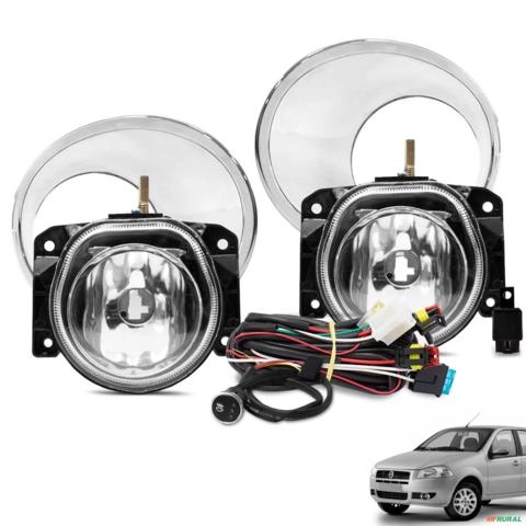 Kit Farol de Milha Palio EL 2009 a 2011 Botão Touch e Moldura Cromada Imagem Kit Farol de Milha Palio EL 2009 a 2011 Botão Touch e Moldura Cromada