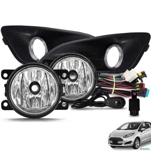 Kit Farol de Milha New Fiesta 2013 a 2016 Botão Alternativo e Moldura Preto Imagem Kit Farol de Milha New Fiesta 2013 a 2016 Botão Alternativo e Moldura Preto