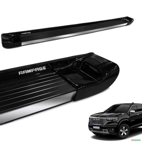 Estribo Lateral Rampage 2024 2025 Preto Diamond Personalizado Imagem Estribo Lateral Rampage 2024 2025 Preto Diamond Personalizado