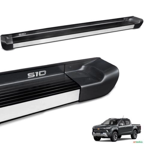 Estribo Lateral S10 CD 2012 a 2025 Cinza Moss Personalizado Imagem Estribo Lateral S10 CD 2012 a 2025 Cinza Moss Personalizado