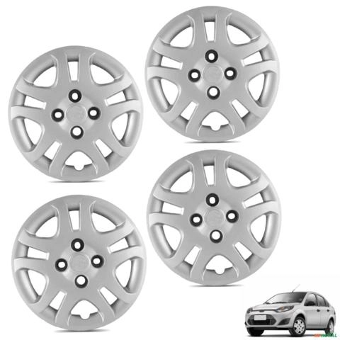 Jogo de Calota Fiesta 2011 a 2013 Aro 14 Cubo baixo Prata Imagem Jogo de Calota Fiesta 2011 a 2013 Aro 14 Cubo baixo Prata