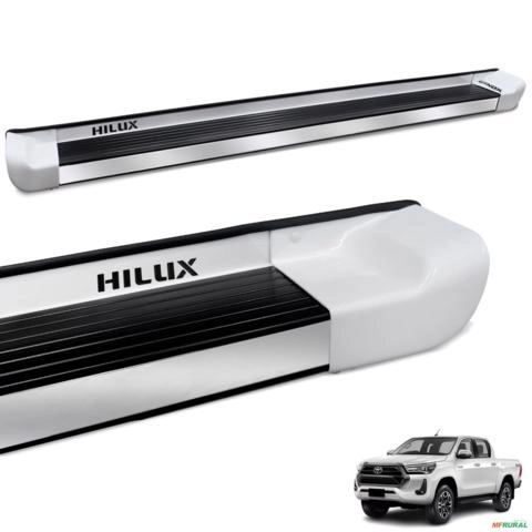 Estribo Lateral Hilux 2016 a 2025 Branco Polar Personalizado Imagem Estribo Lateral Hilux 2016 a 2025 Branco Polar Personalizado