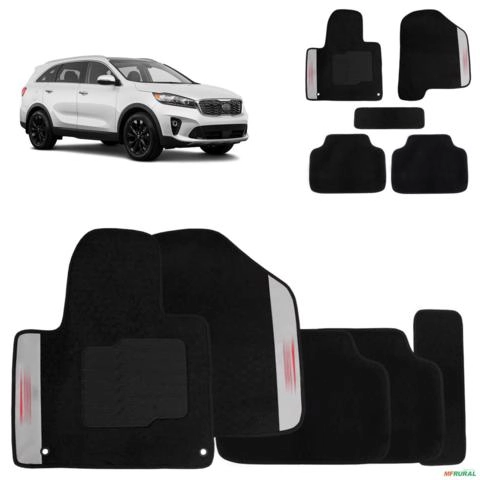 Jogo de Tapete Carpete Sorento 2014 a 2020 Preto 5 Peças Imagem Jogo de Tapete Carpete Sorento 2014 a 2020 Preto 5 Peças