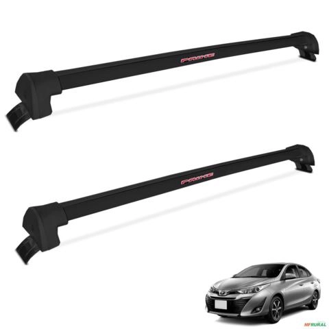 Rack De Teto Travessa Yaris 2019 a 2025 Alumínio Preto Imagem Rack De Teto Travessa Yaris 2019 a 2025 Alumínio Preto
