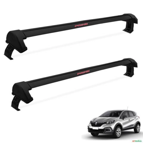 Rack De Teto Travessa Captur 2017 a 2024 Alumínio Preto Imagem Rack De Teto Travessa Captur 2017 a 2024 Alumínio Preto