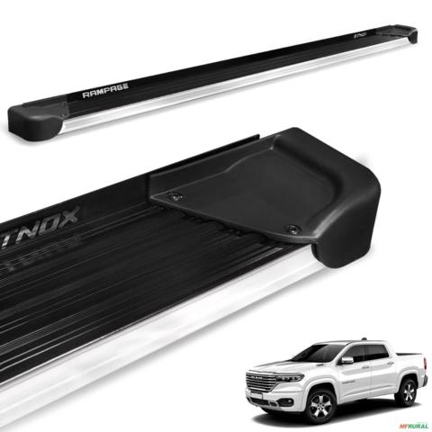 Estribo Lateral Rampage 2023 a 2025 Aluminio Preto A4 Imagem Estribo Lateral Rampage 2023 a 2025 Aluminio Preto A4