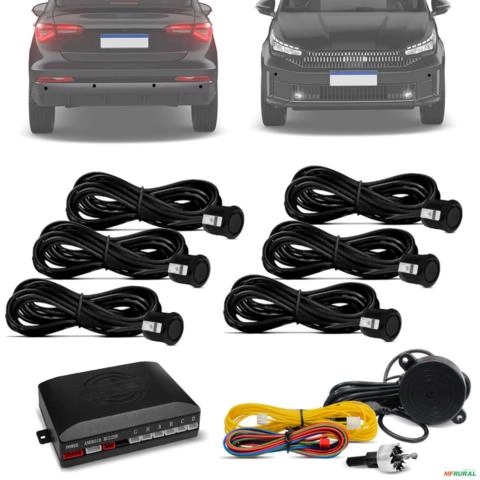 Sensor de Ré 6 Pontos Preto Fosco KX3 para Multimídia Android Universal Imagem Sensor de Ré 6 Pontos Preto Fosco KX3 para Multimídia Android Universal