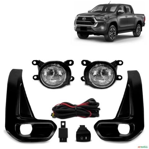 Kit Farol de Milha Led Auxiliar Hilux 2021 a 2026 Botão Modelo Original Imagem Kit Farol de Milha Led Auxiliar Hilux 2021 a 2026 Botão Modelo Original