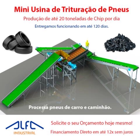 Triturador de pneu - Usina Completa Imagem Triturador de pneu - Usina Completa