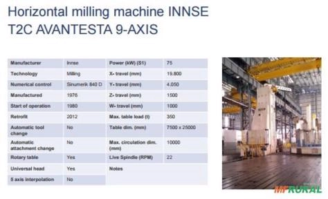 MANDRILHADORA INNSE T2C AVANTESTA 9-AXIS Imagem MANDRILHADORA INNSE T2C AVANTESTA 9-AXIS