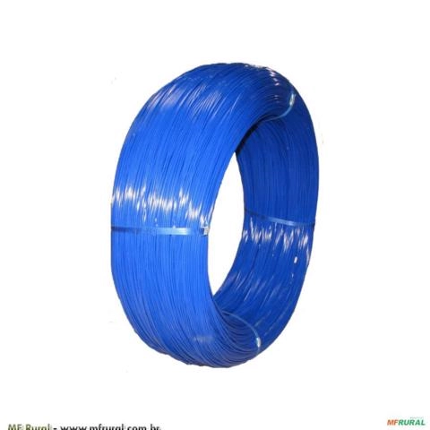 Arame Galvanizado Revestido em PVC Azul BWG 14 (2,80mm) - Kg Imagem Arame Galvanizado Revestido em PVC Azul BWG 14 (2,80mm) - Kg