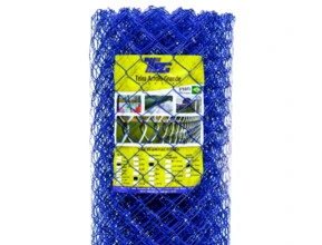 Tela Trançada Revestida em PVC Azul - Malha 6cm
