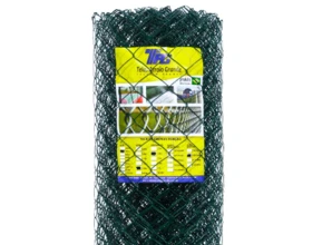 Tela Trançada Revestida em PVC Verde - Malha 7cm