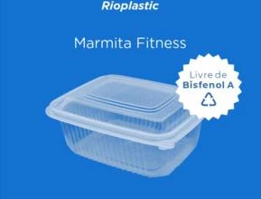 Pote Retangular (Marmita Fitness)  - 1000 ml - 24 Und - Rioplastic