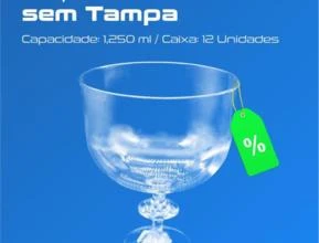 Taça Americana sem Tampa - 1.250 ml - Caixa 12 Und
