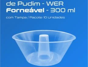 Forma de Pudim Redonda Forneável - 300 ml - 10 Und. (WER)