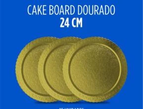Cake Board Dourada - 24 cm - 25 Und.