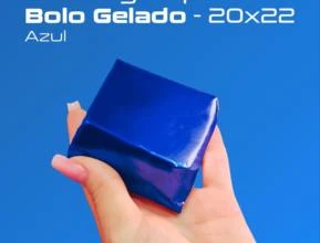 Papel para Bolo Gelado - Embalagem de Alumínio - Diversas Cores - 20x22 cm -  Cor: Bolo Azul Quantidade: 50 Unidades