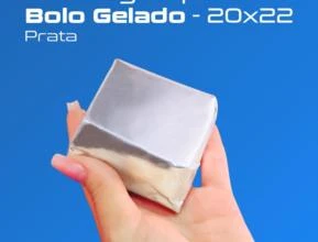 Papel para Bolo Gelado - Embalagem de Alumínio - Diversas Cores - 20x22 cm -  Cor: Bolo Prata Quantidade: 200 Unidades