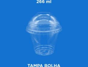 Copo da Felicidade PET (Copo Bolha) - 266 ml (Bompack) -  Modelo: Tampa Bolha sem Furo