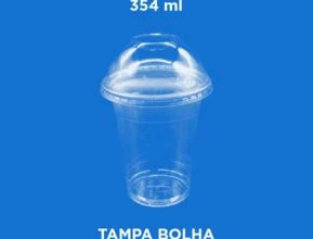 Copo da Felicidade PET (Copo Bolha) - 354 ml (Bompack) -  Modelo: Tampa Bolha sem Furo