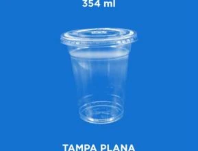 Copo da Felicidade PET (Copo Bolha) - 354 ml (Bompack) -  Modelo: Tampa Plana