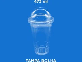 Copo da Felicidade PET (Copo Bolha) - 473 ml (Bompack) -  Modelo: Tampa Bolha sem Furo